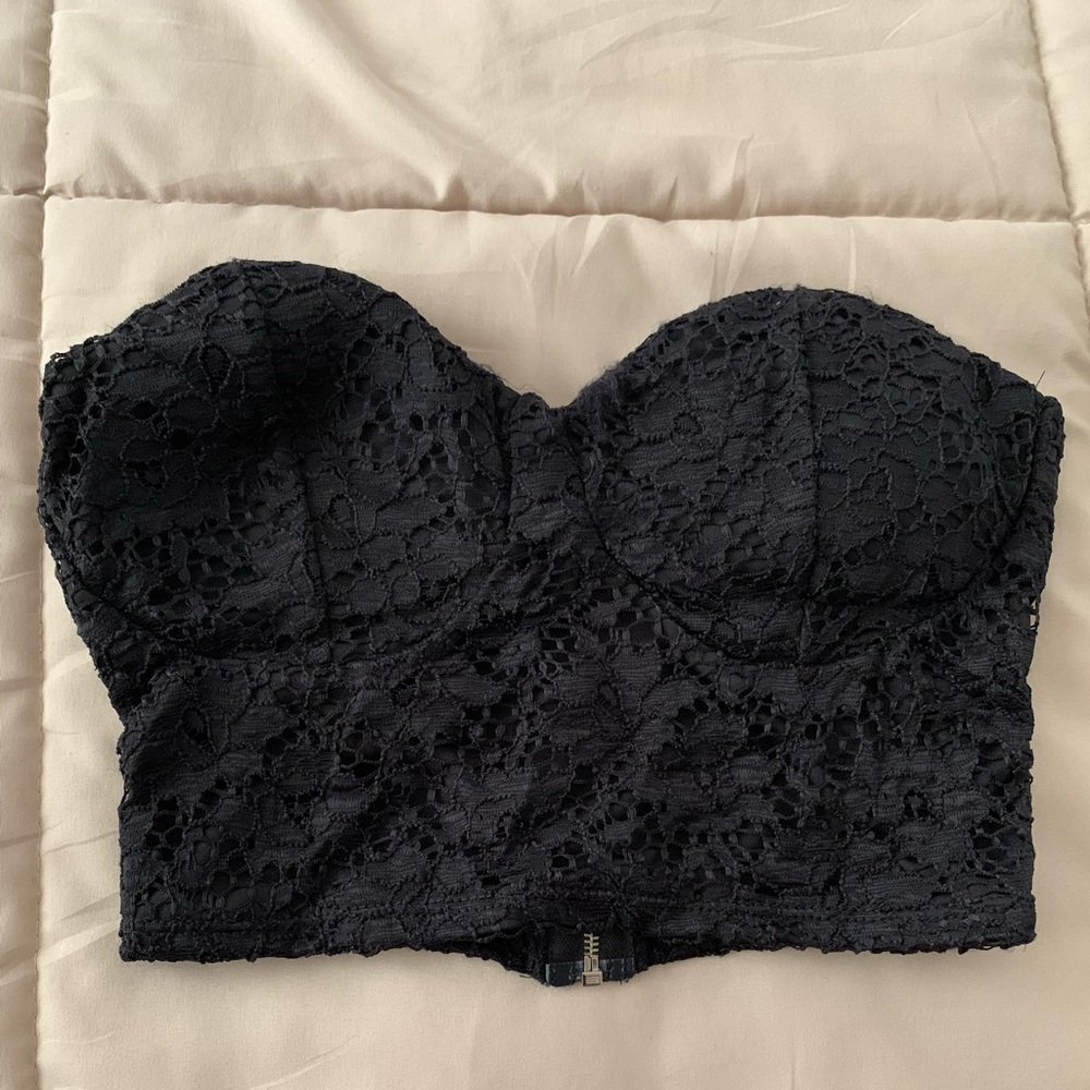 2 Cute Black Cropped Lace Top